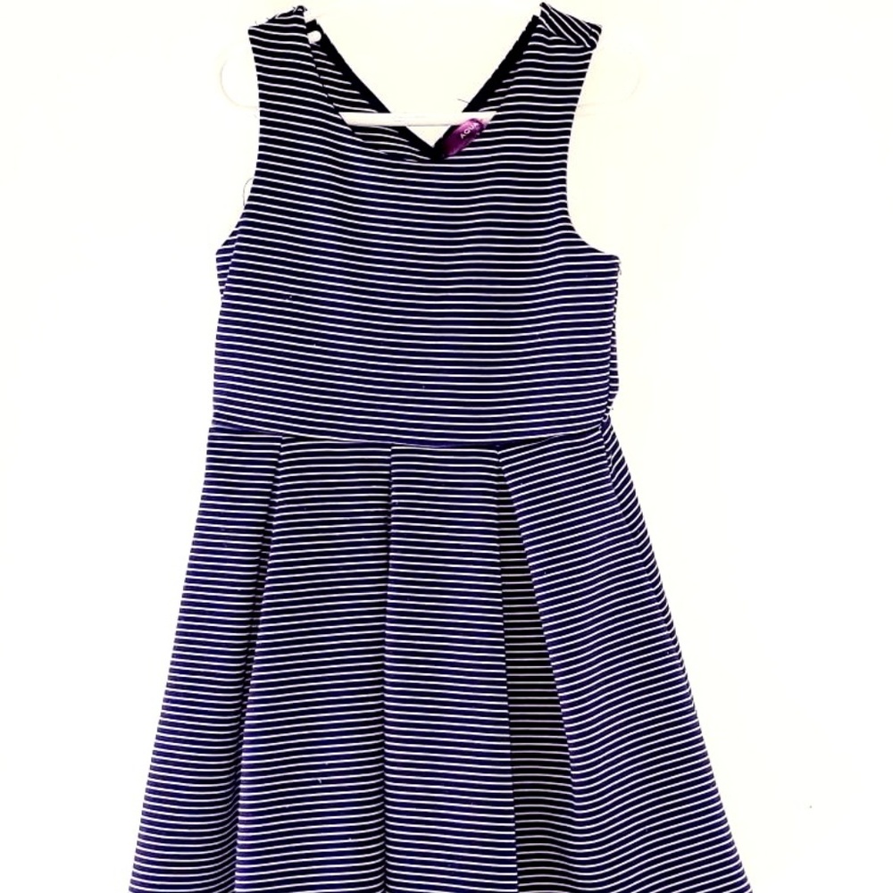 Classic navy blue and white party dress from aqua.